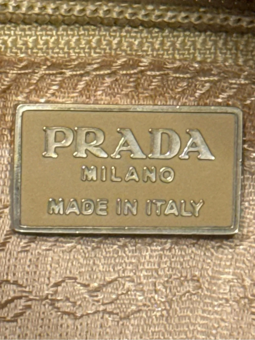PRADA Authentic Nylon Cosmetic Pouch Beige Zip Makeup Travel Toiletry Bag